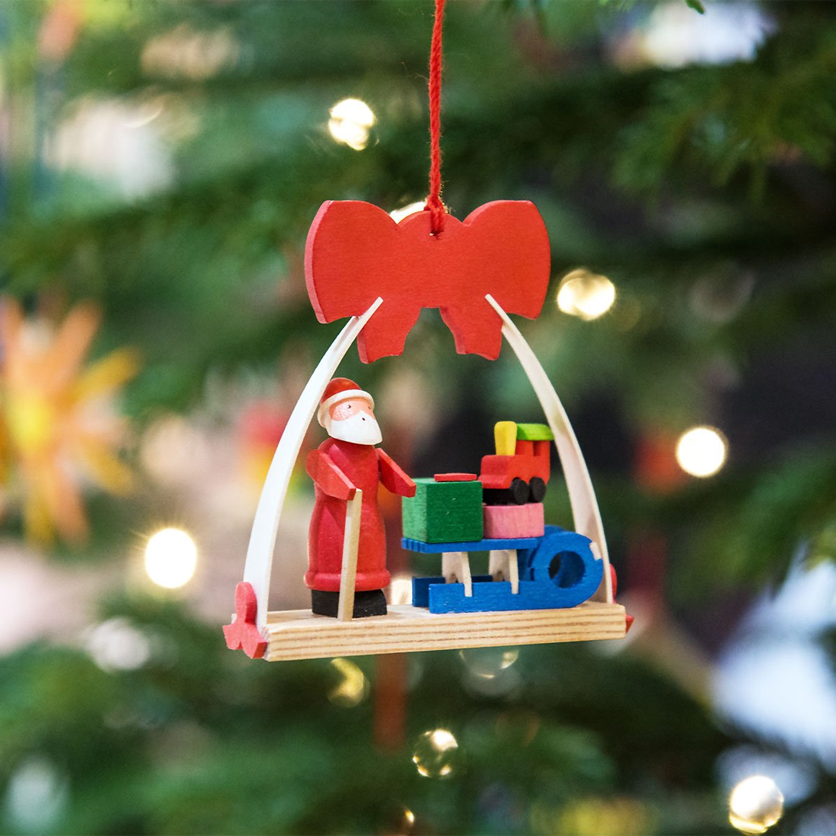 Dressed in a Bow - Christmas tree decoration - Santa making his list